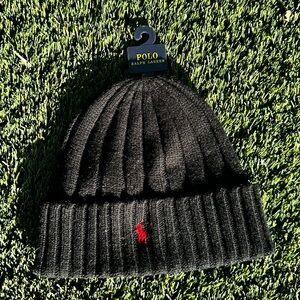Polo Ralph Lauren Knot Beanie Hat Black NEW W TAGS